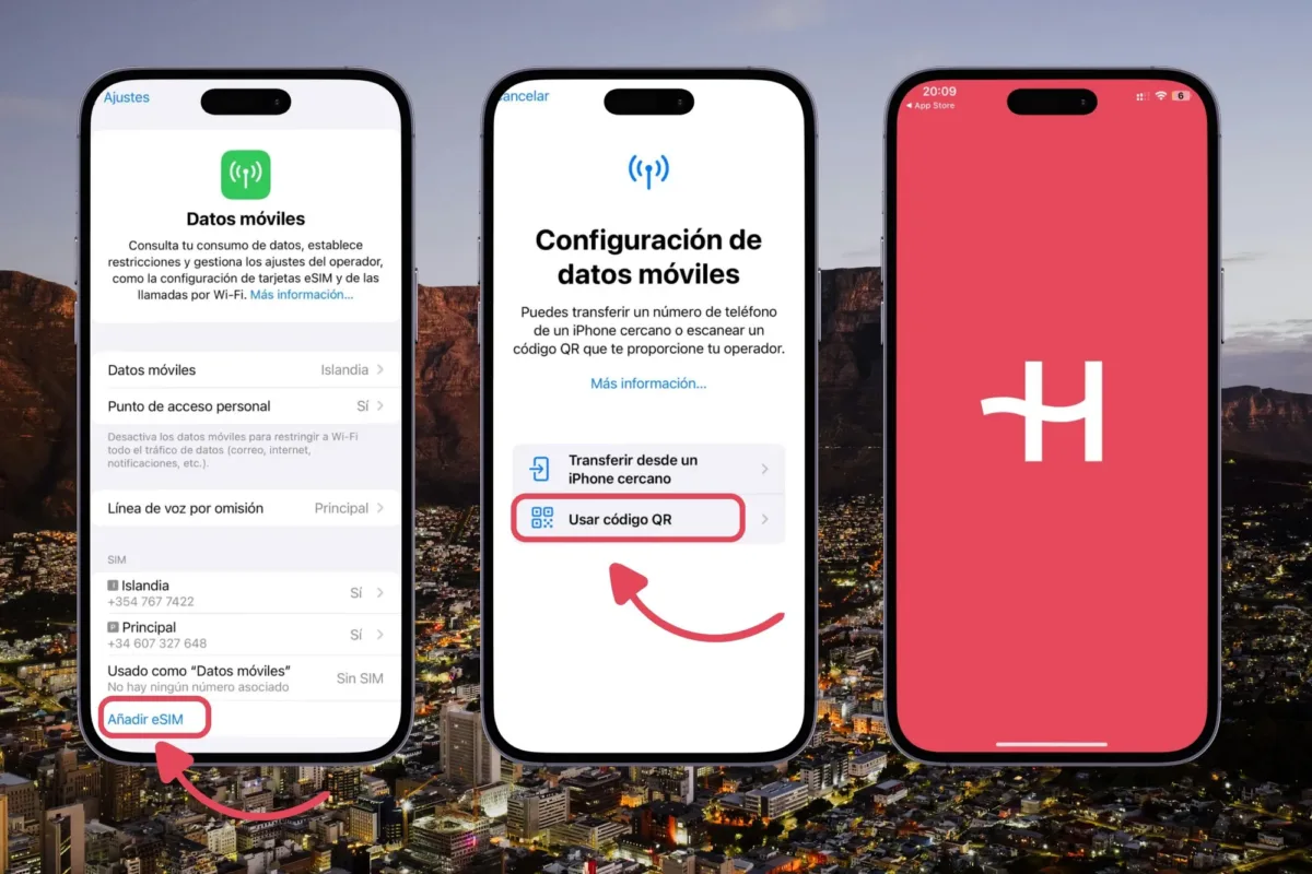 Cómo instalar una eSIM en Iphone paso a paso usando código QR, esencial para el internet en Sudáfrica