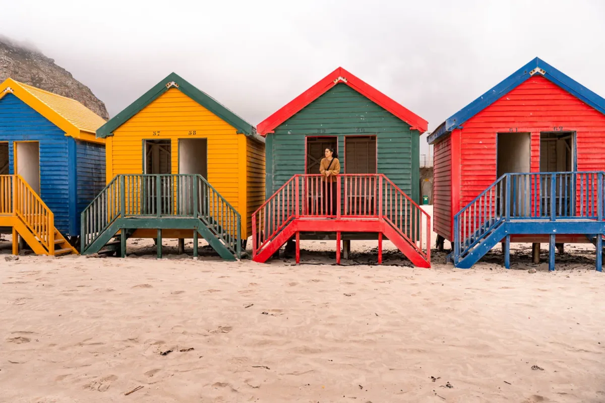 Casetas coloridas de la playa de Muizenberg
