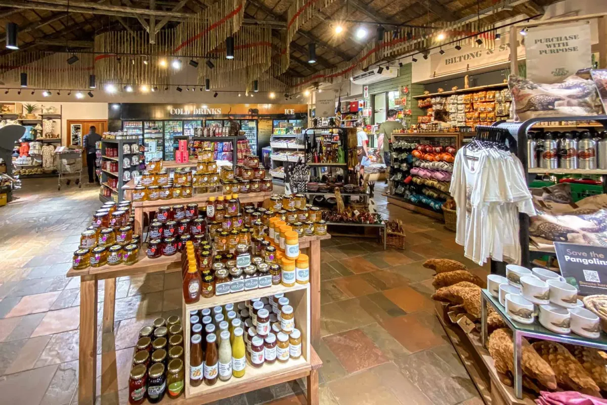 Interior de una tienda de un campamento dentro del Parque Nacional Kruger