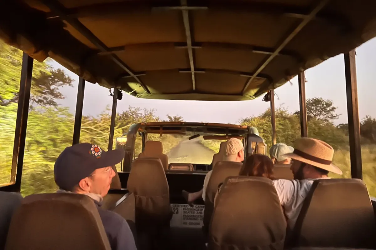 Safari en vehículo 4x4 abierto por el Parque Nacional Kruger