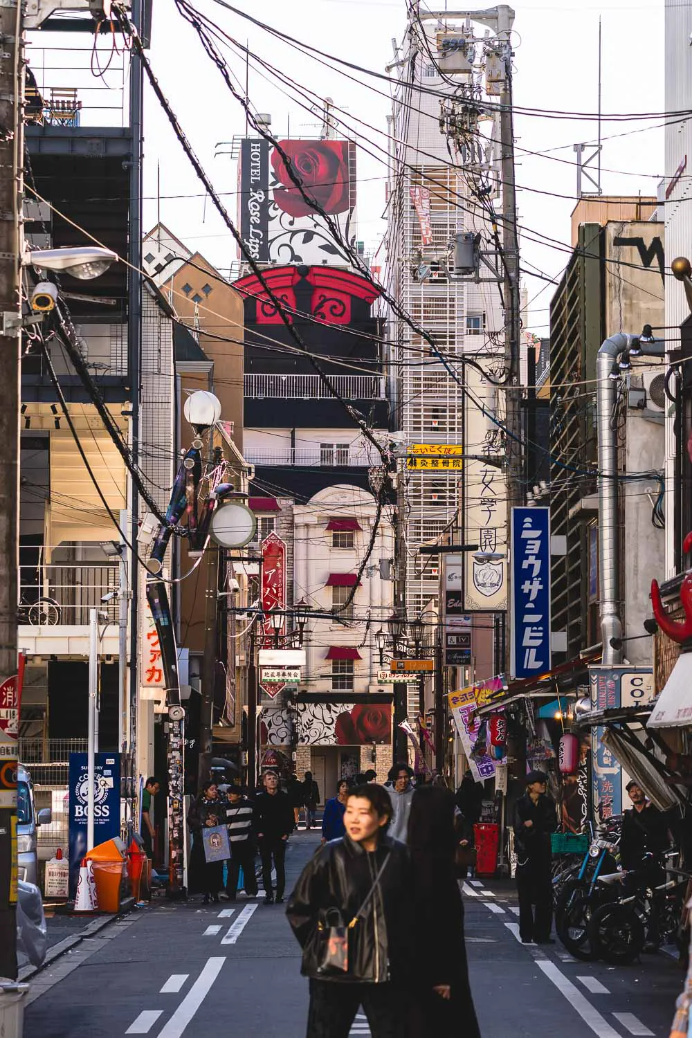 Una calle transitada en Amerikamura, uno de los barrios que ver en Osaka en 2 días